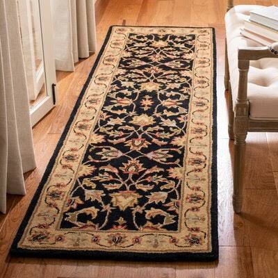 Charlton Home Cranmore Hand-Tufted Wool Black Area Rug, Size: Runner 2&3 inch x 8& - Avayadevconnect