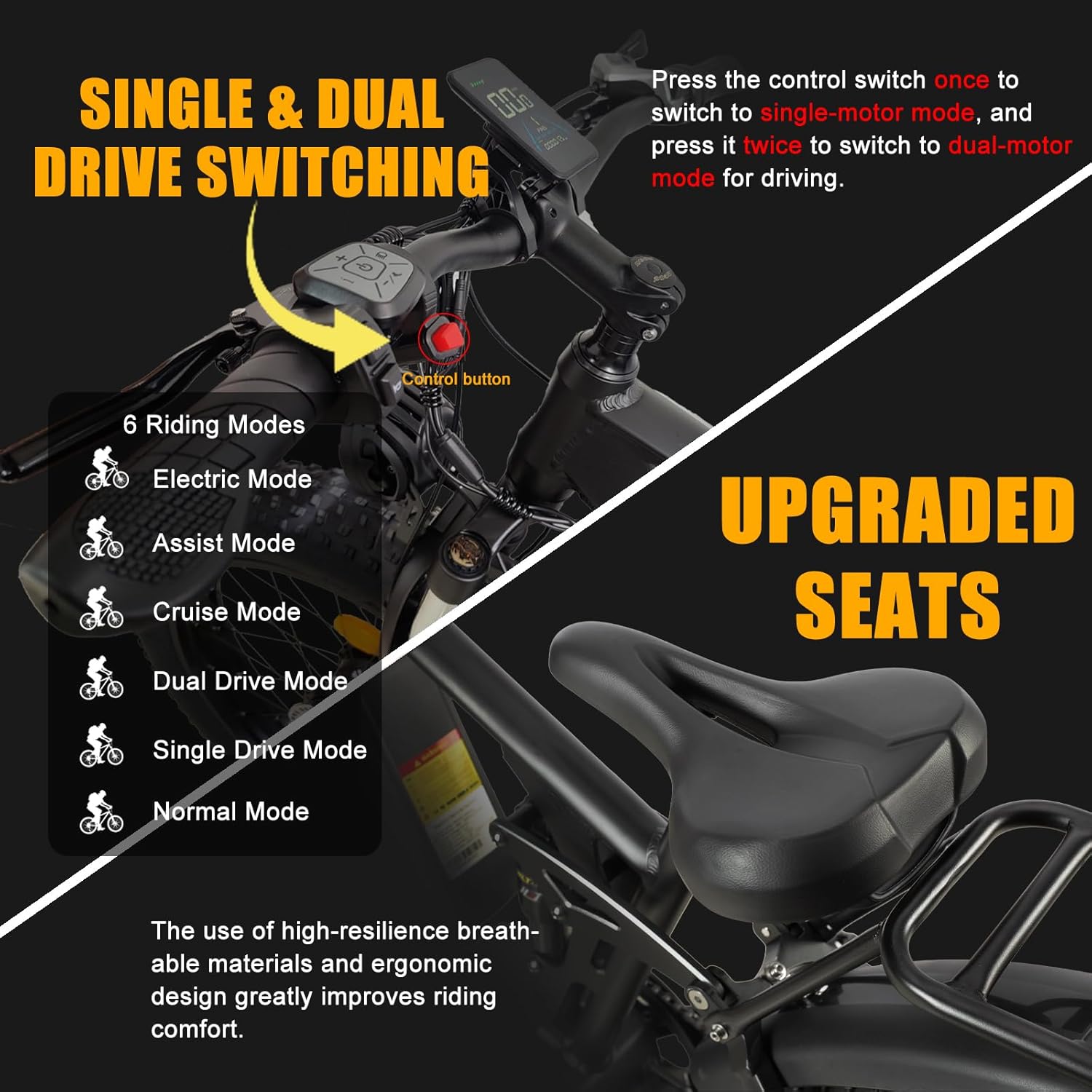 Electric Bike for Adults, Nexusrider Trailblazer 2000W 48V 22.4AH 35MPH AWD E Bike, 26"*4 Fat Tire, 7 Speed Gear, Dual Shock Absorber, Hydraulic Brake, Switchable Single & Dual Drives