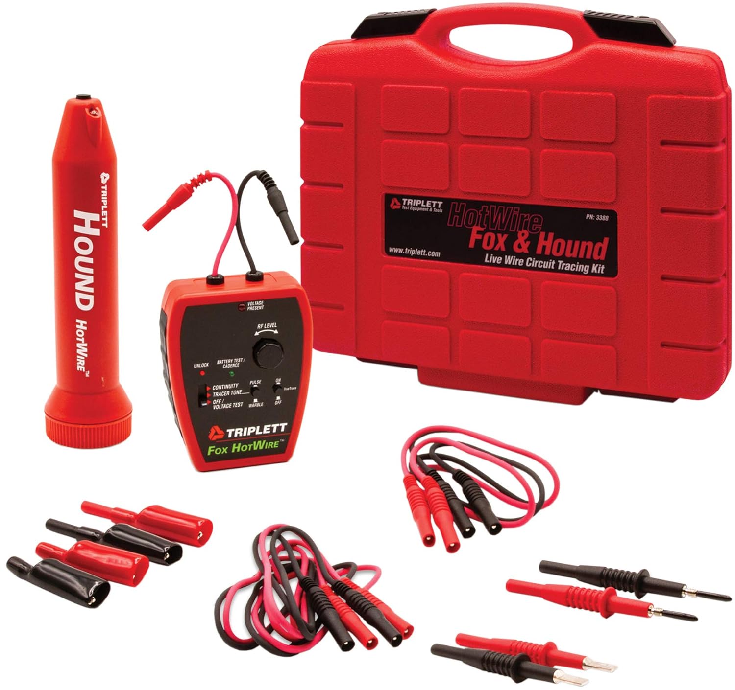 Triplett Fox & Hound Premium Tone and Probe Wire Tracing Kit Generates Multiple Tones with Adjustable Sensitivity for Electrical Wire, LAN Cable, Telephone, and More (3399)