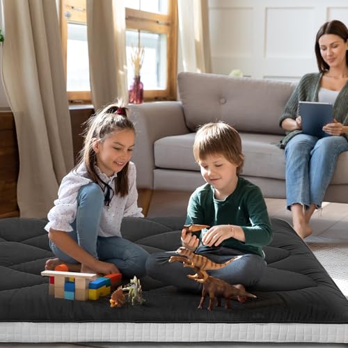 LILYPELLE 5" Thick Japanese Floor Mattress Futon Mattress, Foldable Mattress, Roll Up Mattress Sleeping Tatami Mat Floor Lounger Guest Bed, Easy to Store and Portable for Camping Couch, Full