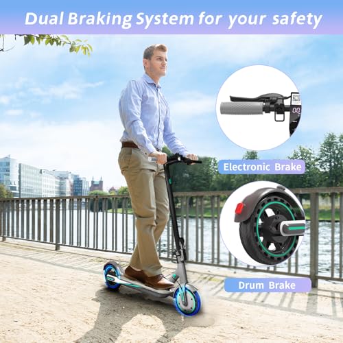 Electric Scooter for Adults, 19Mph, 15/21 Miles Range, Aluminum Alloy E-Scooter with 8.5" Honeycomb Tire, Foldable Escooter with Dual Braking System and App Control