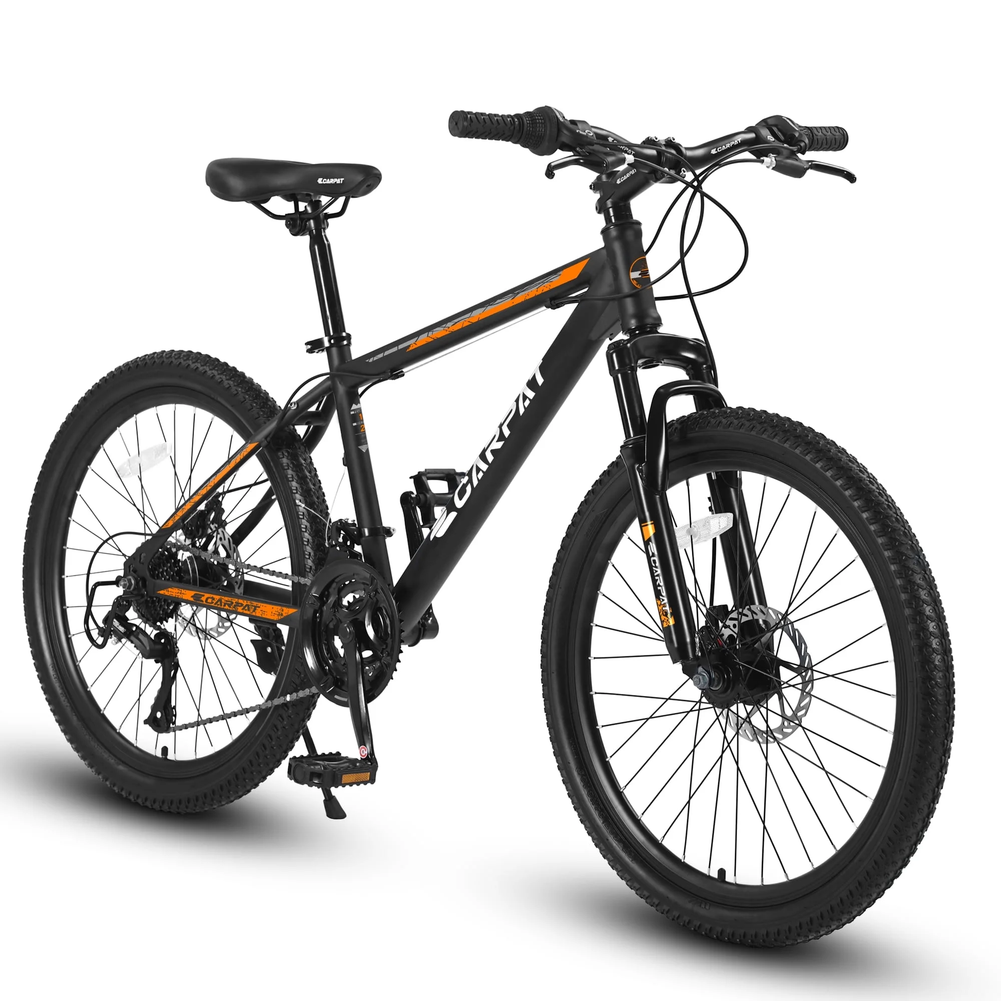 CHAMPIERRE 24 inch Boys Bike, Mountain Bike for Man and Woman, Shimano 21 Speed Bicycle for Boys and Girls,Orange