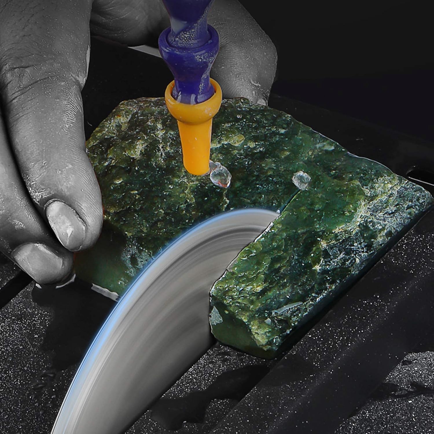 Professional Jade Polisher Machine, 110V Jewelry Jade Gem Engraving Cutting Milling Bench Grinder Table Saw Rock Gem Polishing Grinding Polisher Set (US SHIPPING)