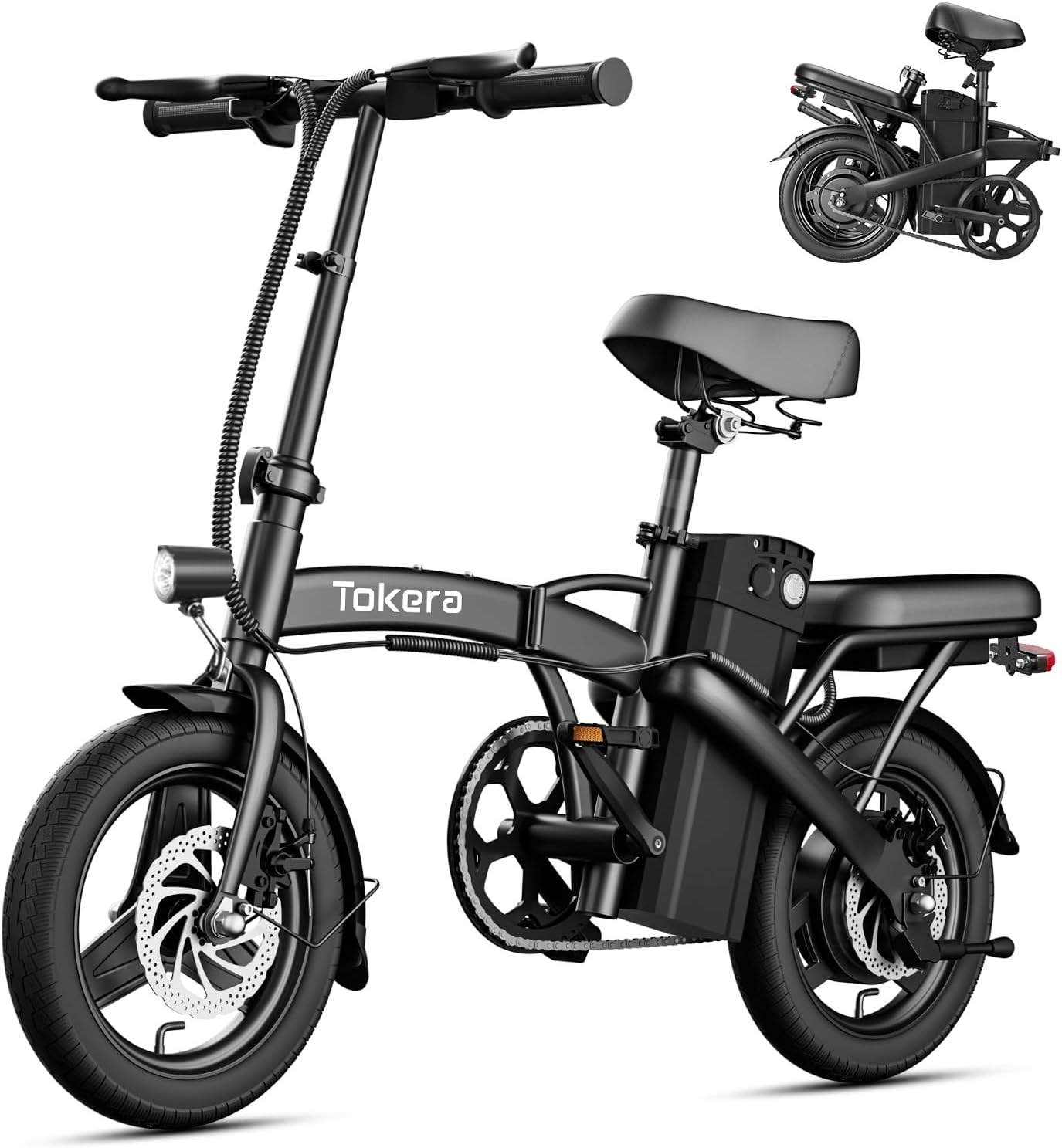 RANHOT Folding Electric Bike for Adult, Powerful 750W Brushless Motor Folding Ebike, 20MPH Top Speed UP to 65 Miles, 14" Adult Electric Bicycle with 48V 13AH Removable Battery for City Commuter