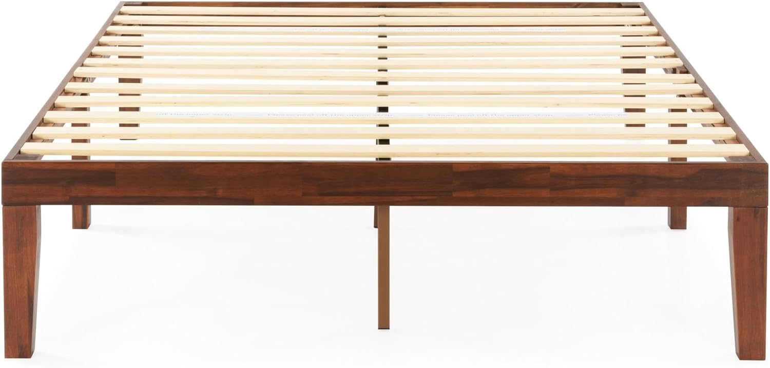 16 Inch Classic Solid Wood Platform Bed Frame in Multiple Finishes Espresso - Queen