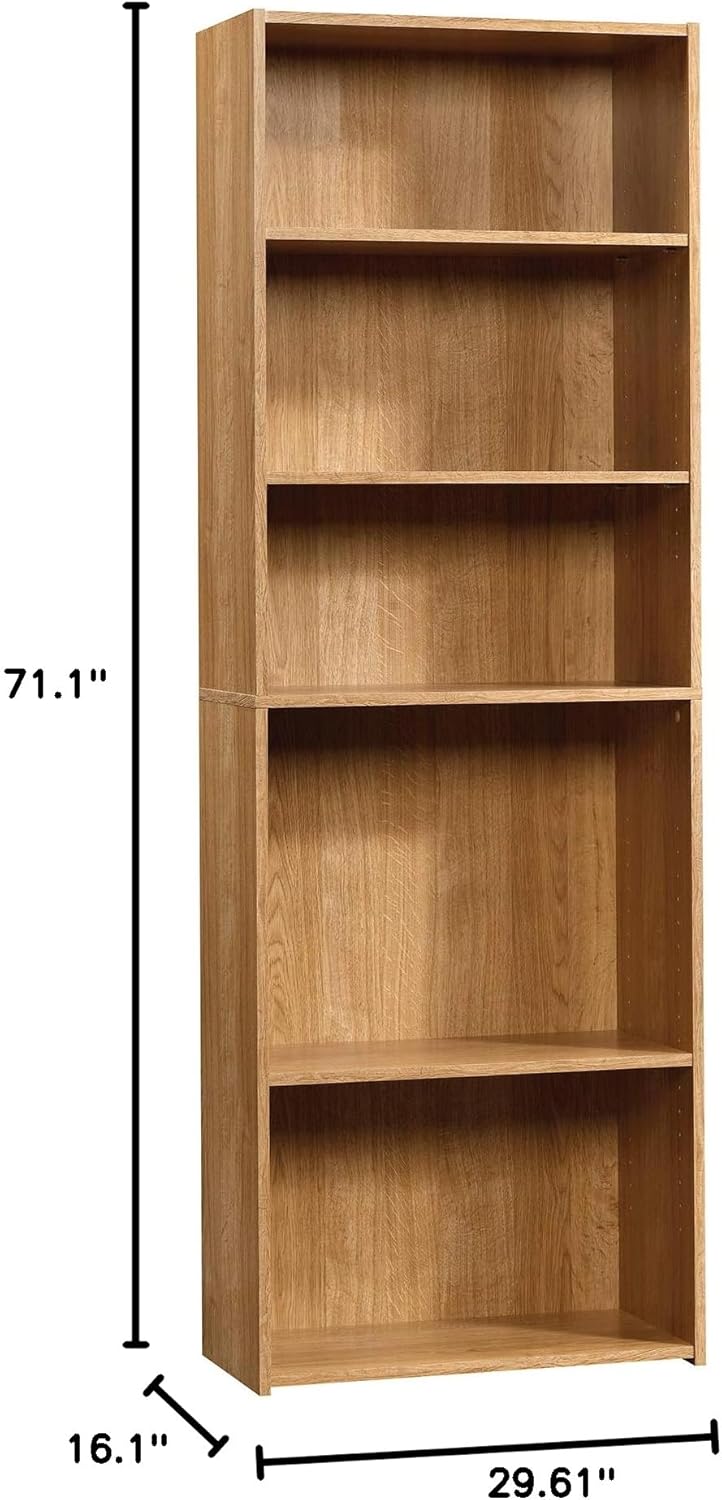 Sauder Storage Solutions Bundle - Pantry Cabinet + 5 Shelf Bookcase, Highland Oak Finish