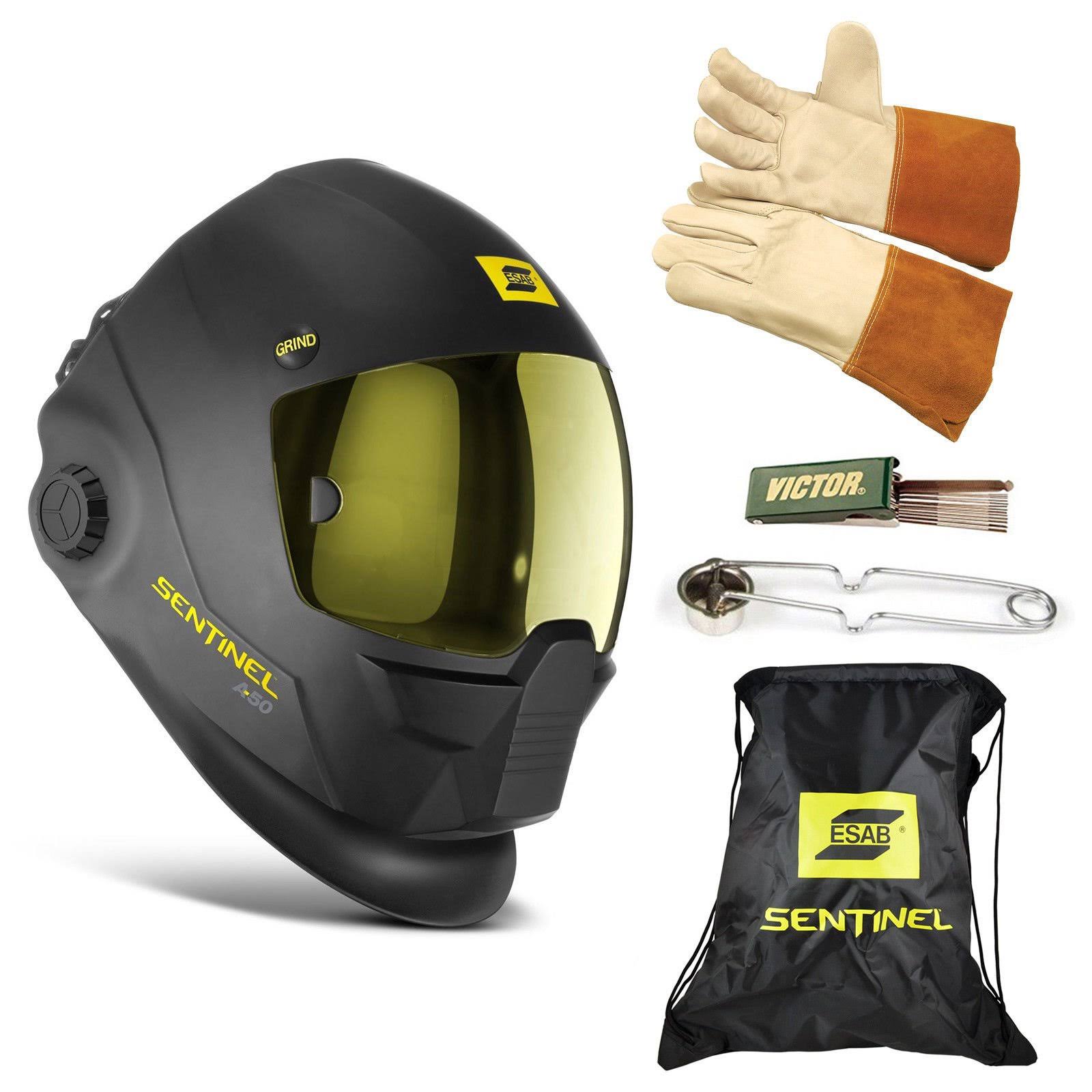 ESAB Sentinel A50 Automatic Welding Helmet Bag TIG Glove Striker Tip Cleaner 0700000800