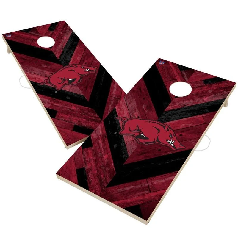 Arkansas Razorbacks 2& x 4& Herringbone Design Cornhole Set