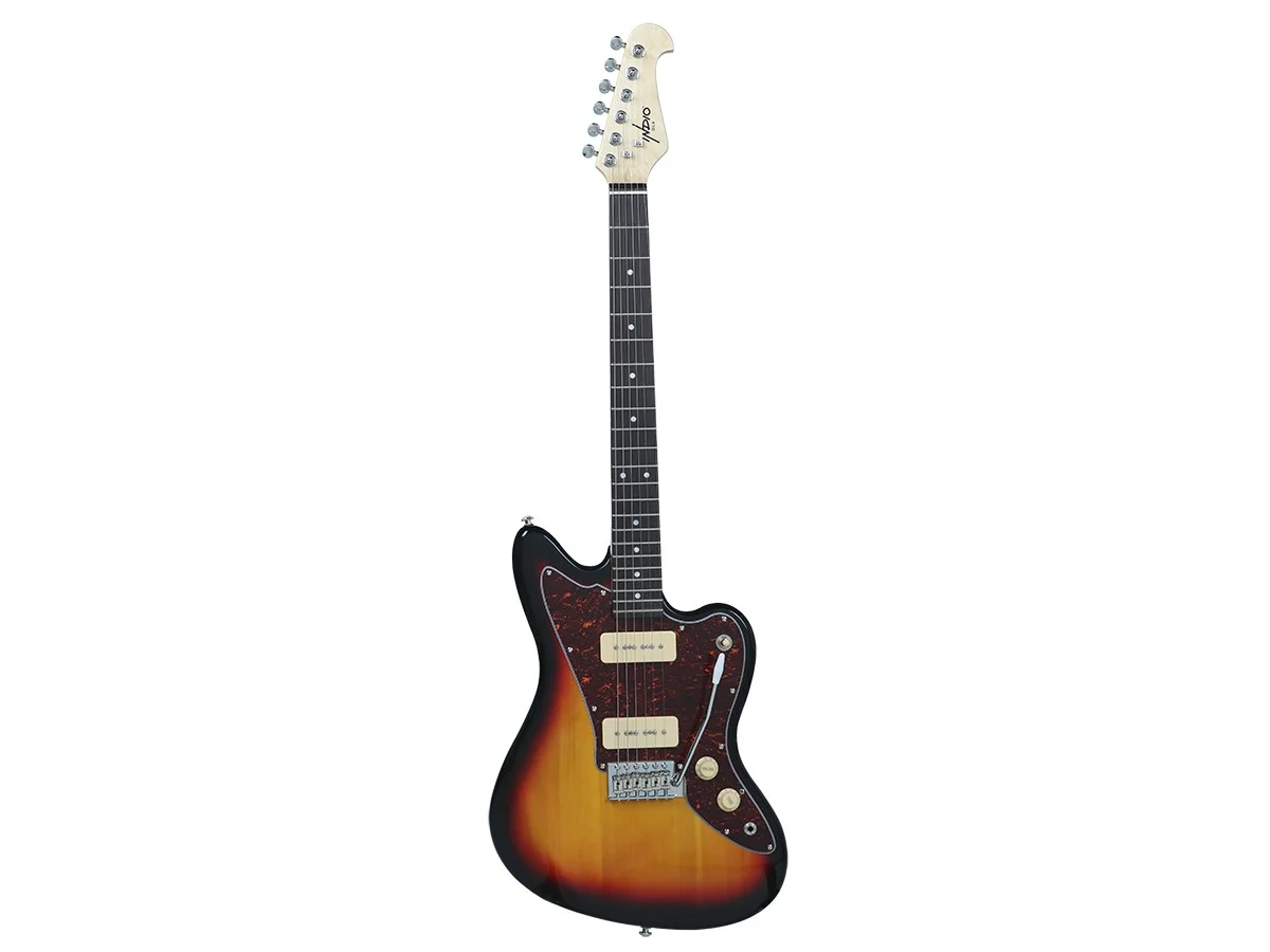 Monoprice Offset OS30 DLX Electric Guitar with Gig Bag - Sunburst, 6 String, Soapbar Pickups, Basswood Body, Maple Neck - Indio Series - Curated Treasures Market