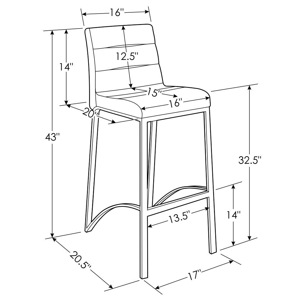 Zuri Furniture Lynx Bar Stool with Metal Base - Teal