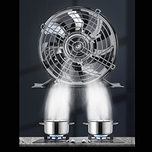 HASMI Exhaust Fan Window Duct Air Ventilation Blower with Mounting Base and Protection Mesh, 6/7/8 Inch Ventilator Booster Extractor for Toilet Kitchen Industrial Fan Ventilation Fan