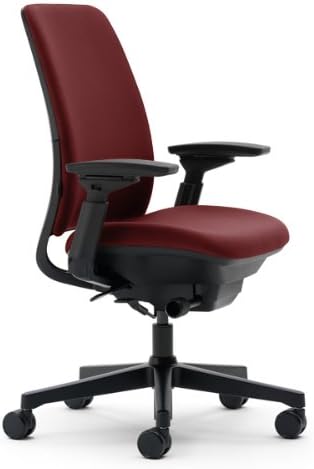 Steelcase Amia Task Chair: Adjustable Back Tension - LiveLumbar Support - Seat Slider - 4 Way Adjustable Arms - Black Frame/Black Fabric