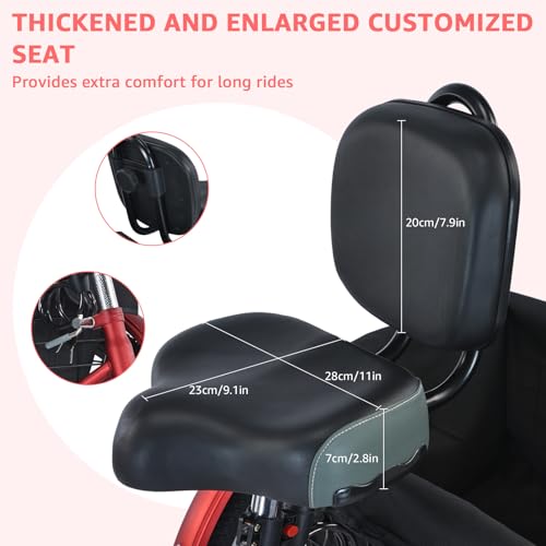 Upgraded Adult Tricycle, 7 Speed Tricycle for Adults with Front & Rear Baskets, 3 Wheel Bikes for Adults, Adult Tricycles for Women Men Seniors, Adult Trike, 26 inch Three Wheel Bikes
