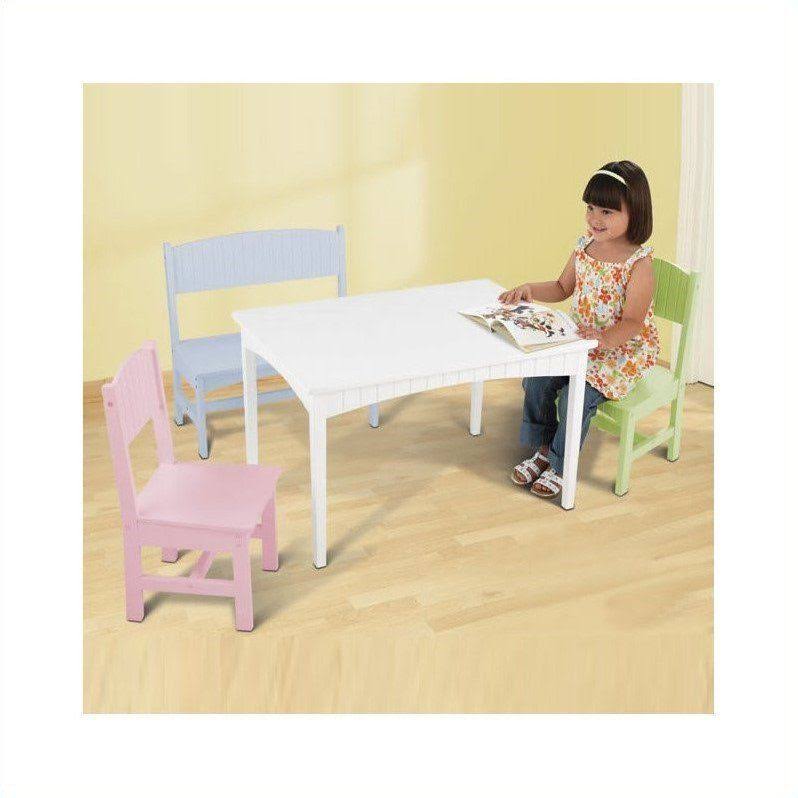 Kidkraft Nantucket Pastel Table with Bench and 2 Chairs