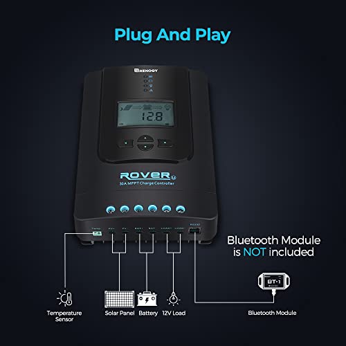 Renogy Rover 40 Amp 12V/24V DC Input MPPT Solar Charge Controller Auto Parameter Adjustable LCD