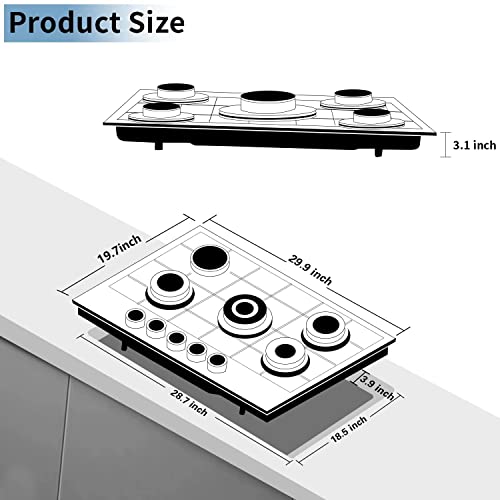 Anlyter 30 Inch Gas Cooktop Gas Stovetop