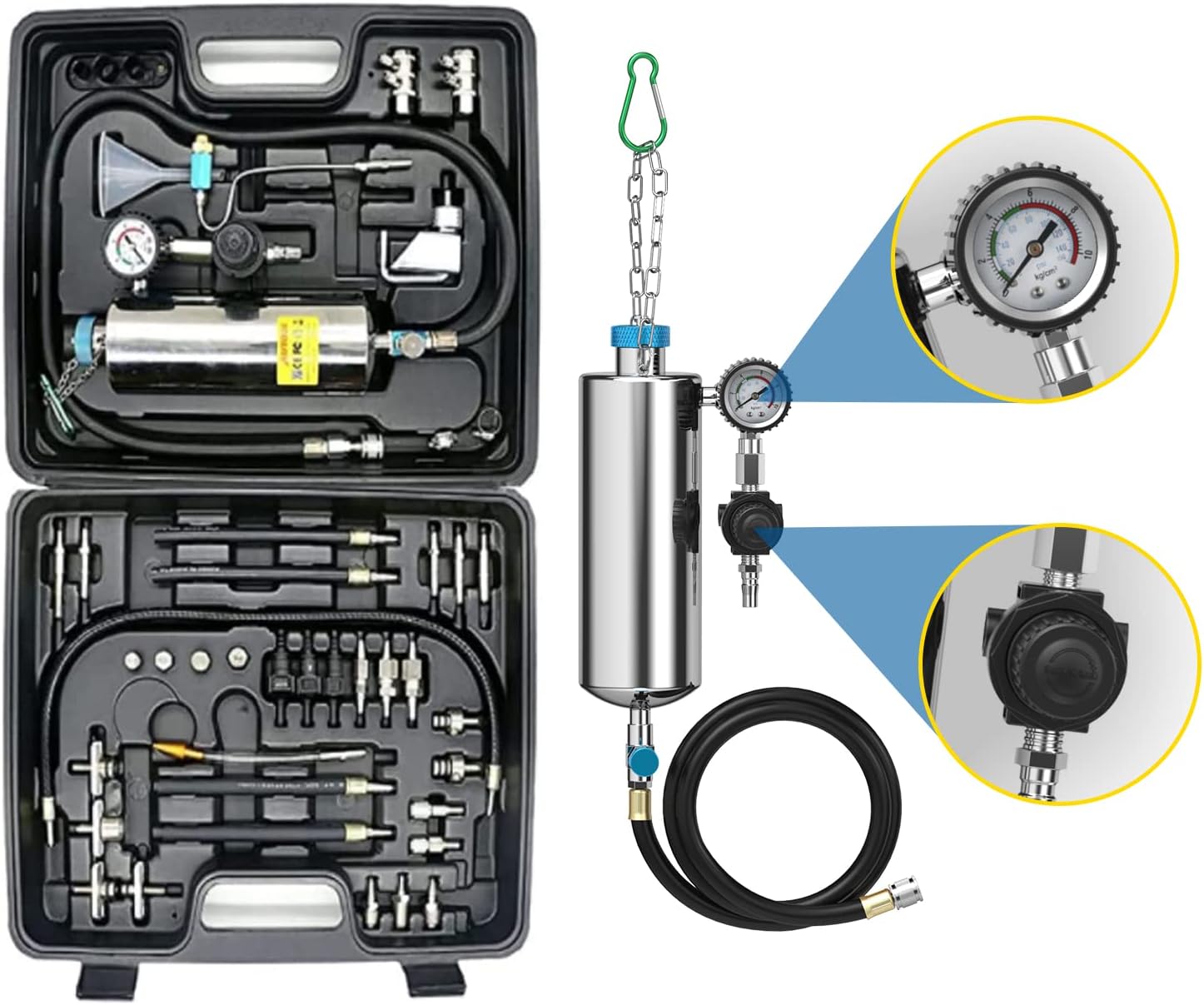 Autory Fuel Injector Cleaner Machine for Gasoline Car, Non-Dismantle Fuel System Cleaner Set with 3 Years Warranty, Fuel Injector Nozzle Flushing for EFI Throttle