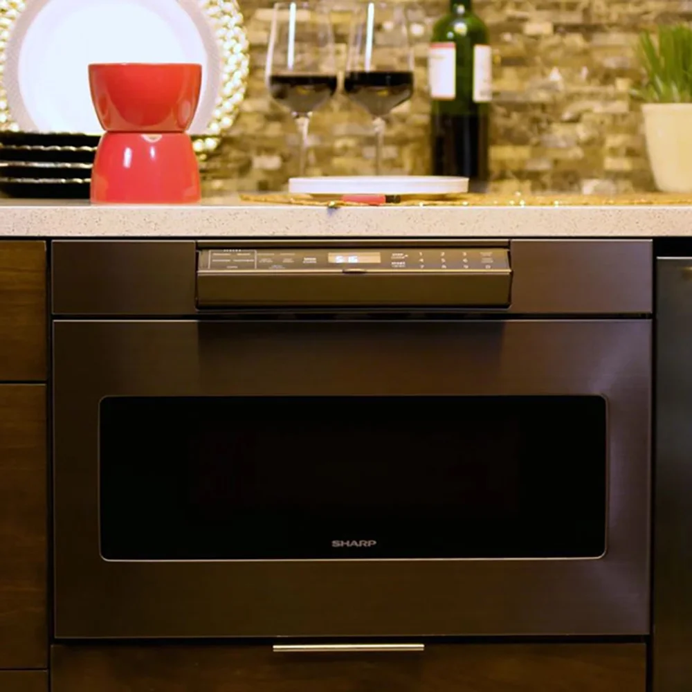 Sharp 24" 1.2 cu. ft. 950W Microwave Drawer Oven, Black Stainless Steel (SMD2470AH) - (Open Box)