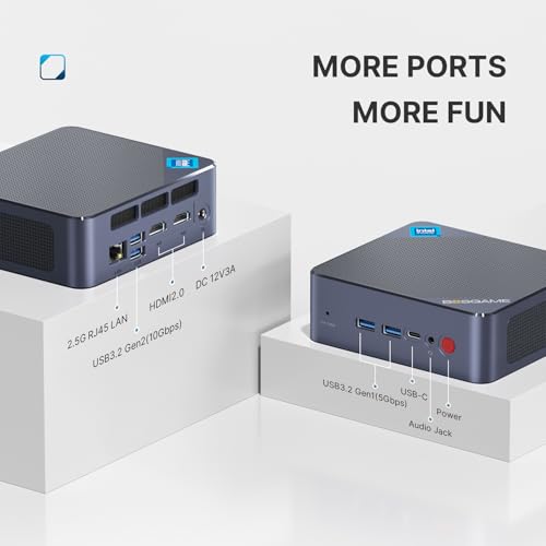 Gaming Mini PC AMD Ryzen 7 5700U, Micro PC 32GB DDR4 RAM 1TB SSD, Mini Desktop Computer Dual LAN 2.5GbE/4K Triple Display/WiFi6E/BT5.2 for Home/Office/Gamer