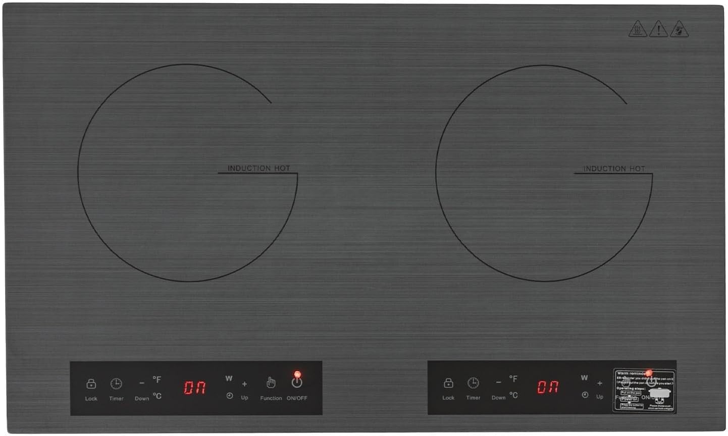 Double Induction Cooktop Double Induction Cooktop, 4000W 110V Induction stove top Knob Control, Portable Iduction Cooktop with 9 Power Levels
