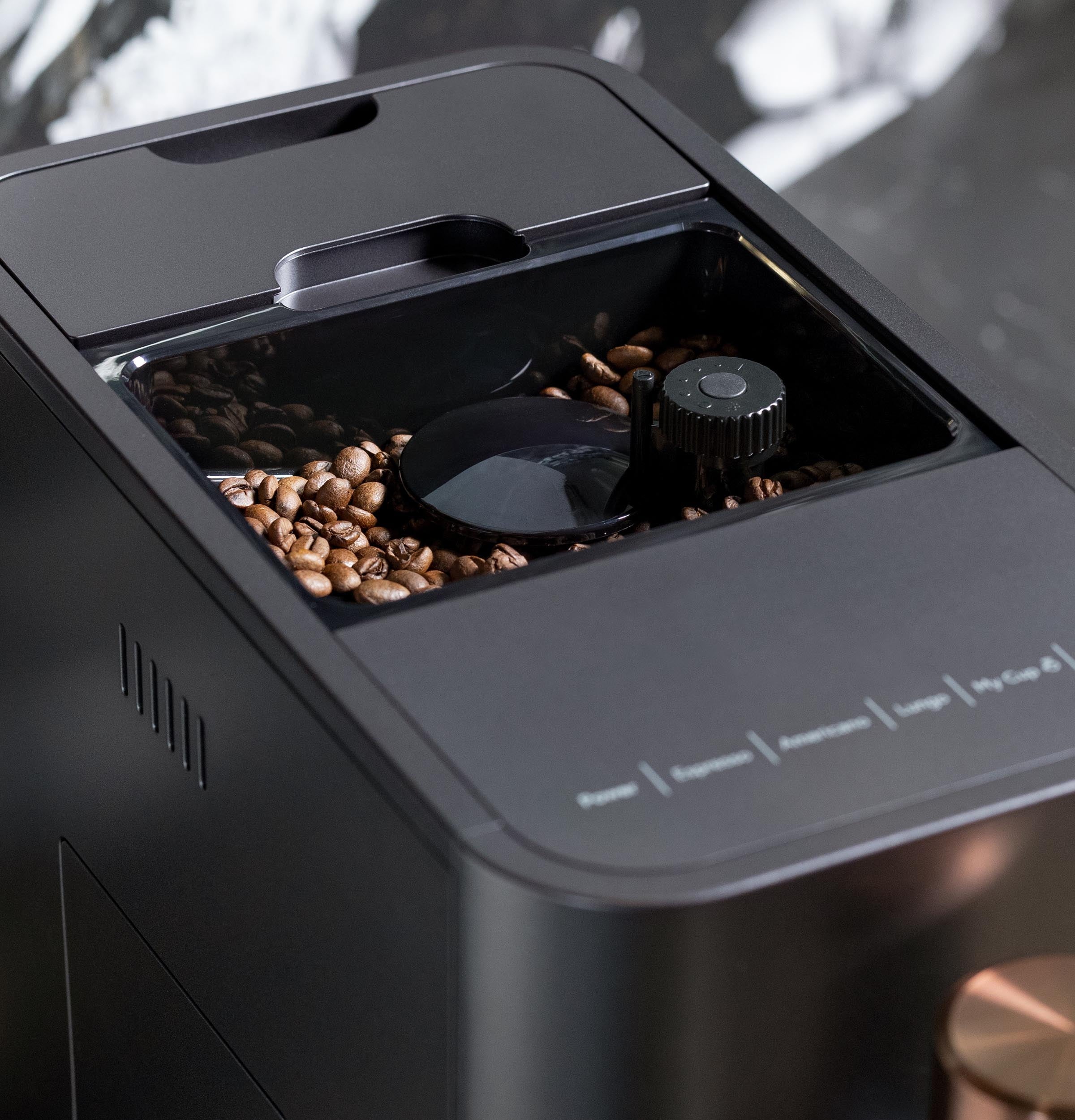 Café Affetto Automatic Espresso Machine + Milk Frother | Built-In & Adjustable Espresso Bean Grinder | One-Touch Brew in 90 Seconds | Matte Black, 1.2 Liter, (C7CEBBS3RD3)