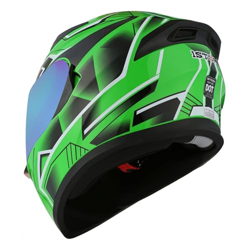 1Storm Motorcycle Full Face Dual Visor Helmet Bundle with Spoiler and Motorcycle Bluetooth Headset: HJK316 Matt Black