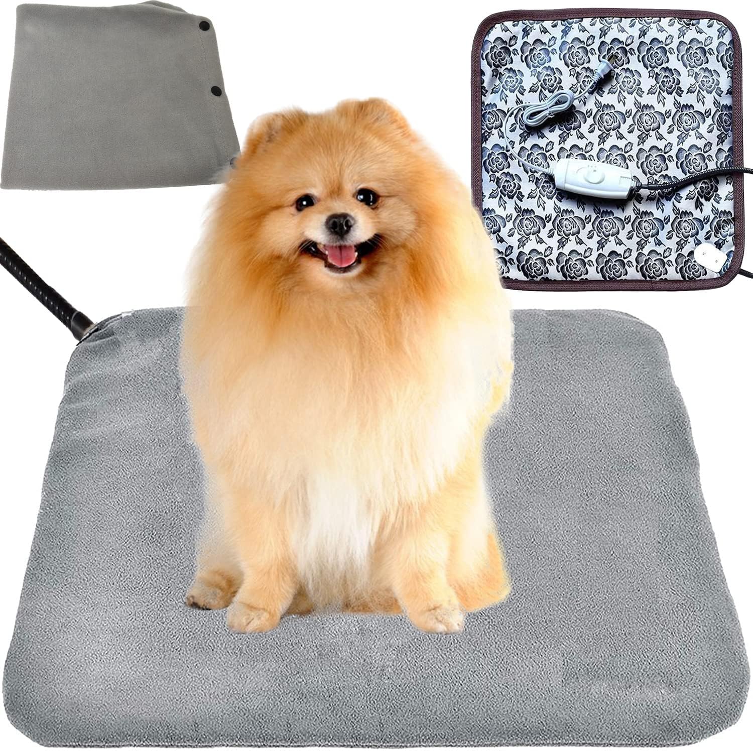 Pet Heating pad Large Heated Dog Bed 34x21 Cat Heating pad Indoor Electric Dog Heating pad Waterproof Heated Dog House mat Easy Clean Pack of 2