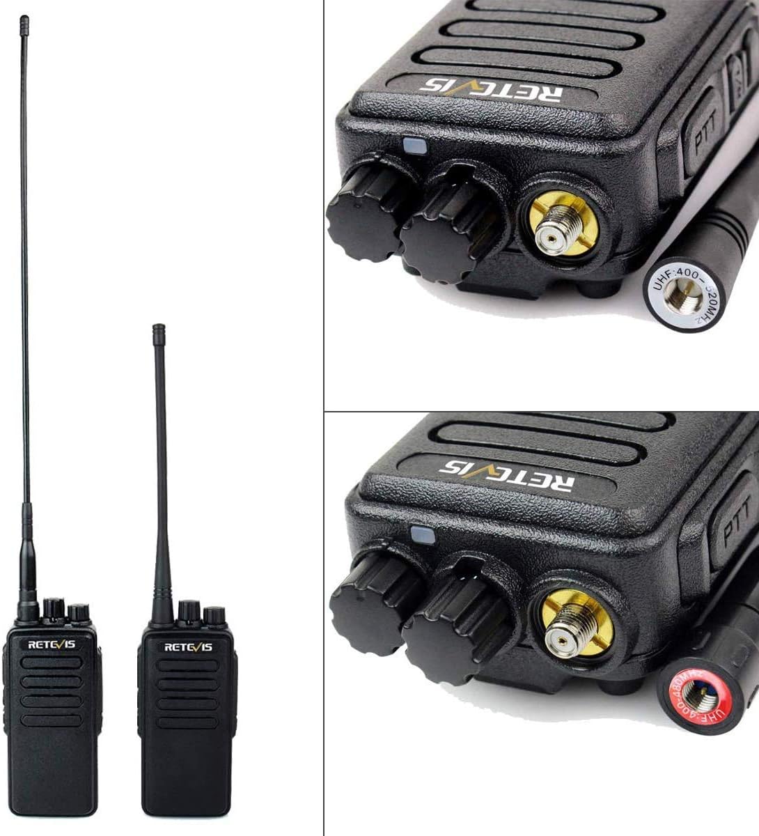 Retevis RT1 Walkie Talkies with Earpiece and Mic,Long Range Heavy Duty Two Way Radios,3000mAh Rechargeable 2 Way Radio for Truck,Warehouse(5 Pack)