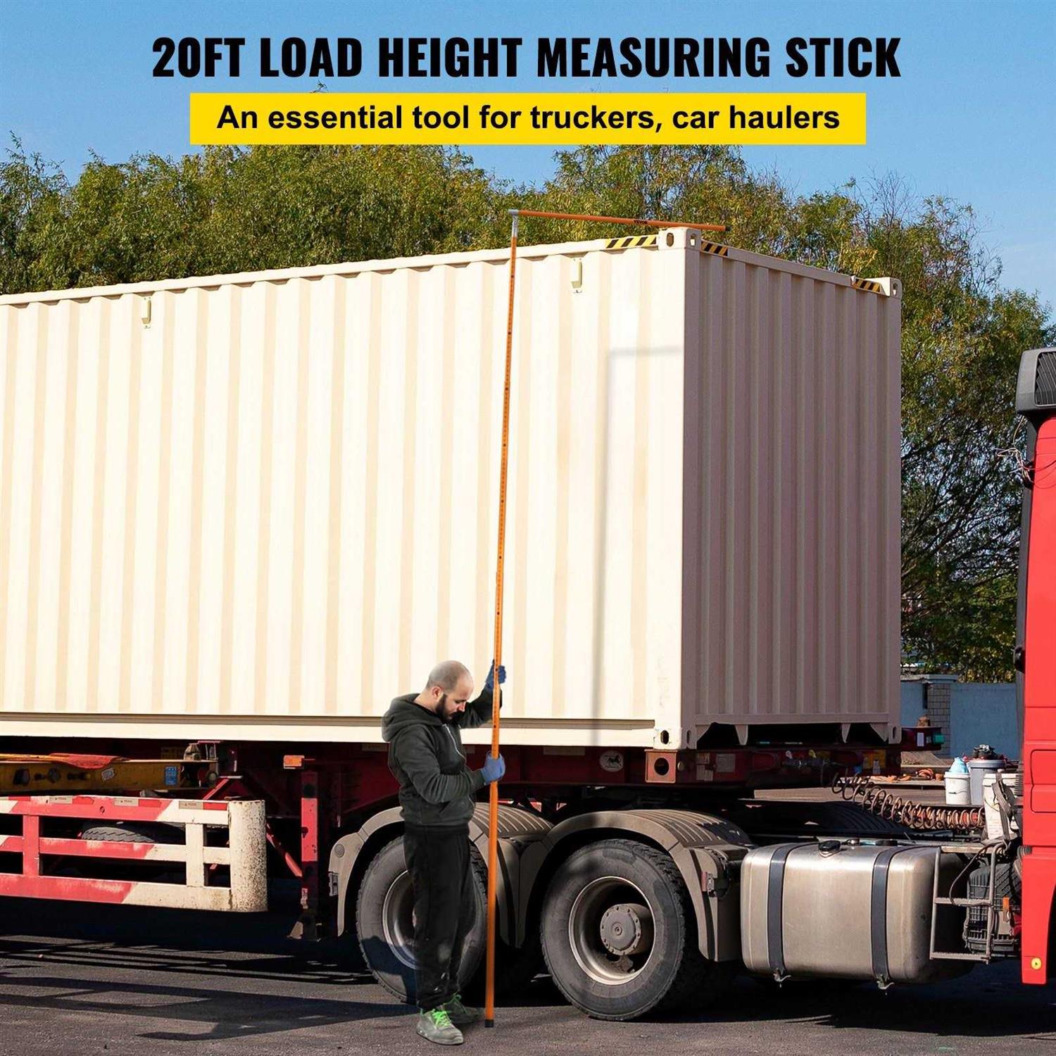 VEVOR Load Height Measuring Stick Sturdy Fiberglass Truck Height Stick with Adjustable Pole - Shop Hardware Tools Online Store