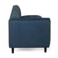 GDF Studio Konnor Contemporary Fabric 7 Seater Sectional Sofa, Navy Blue and Dark Brown