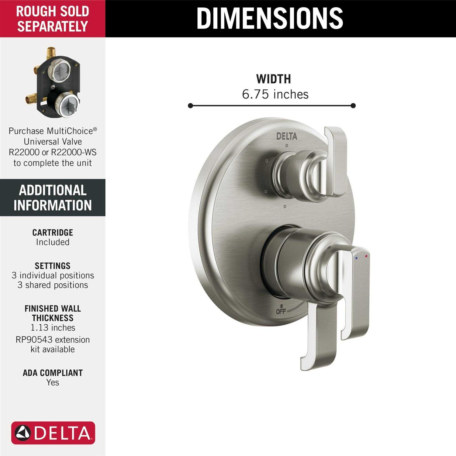 Delta Tetra 17 Series Integrated Diverter Trim with 6-Setting - Shop Hardware Tools Online Store