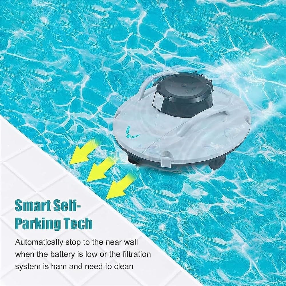 Fully Automatic Pool Cleaner,Automatic Pool Cleaning Robot with Upgraded Filters,Ideal for Pools,Intelligent and Fully Automatic Pool Vacuum Cleaner