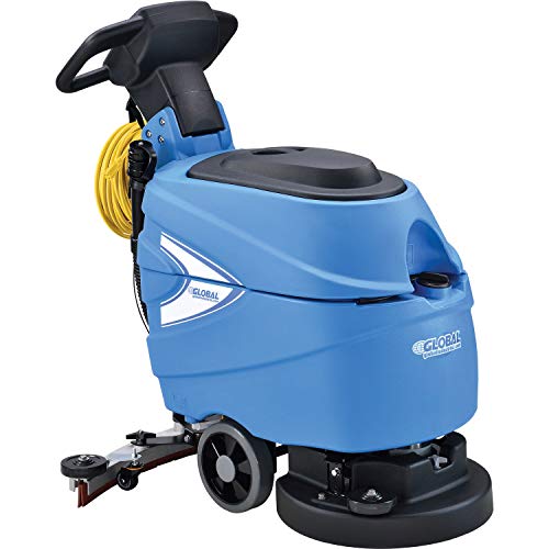 Global Industrial Commercial Electric Walk-Behind Ergonomic Auto Floor Scrubber, Corded, 17" Cleaning Path, 9.2 Gallon Solution Tank, 10.5 Gallon Recovery Tank