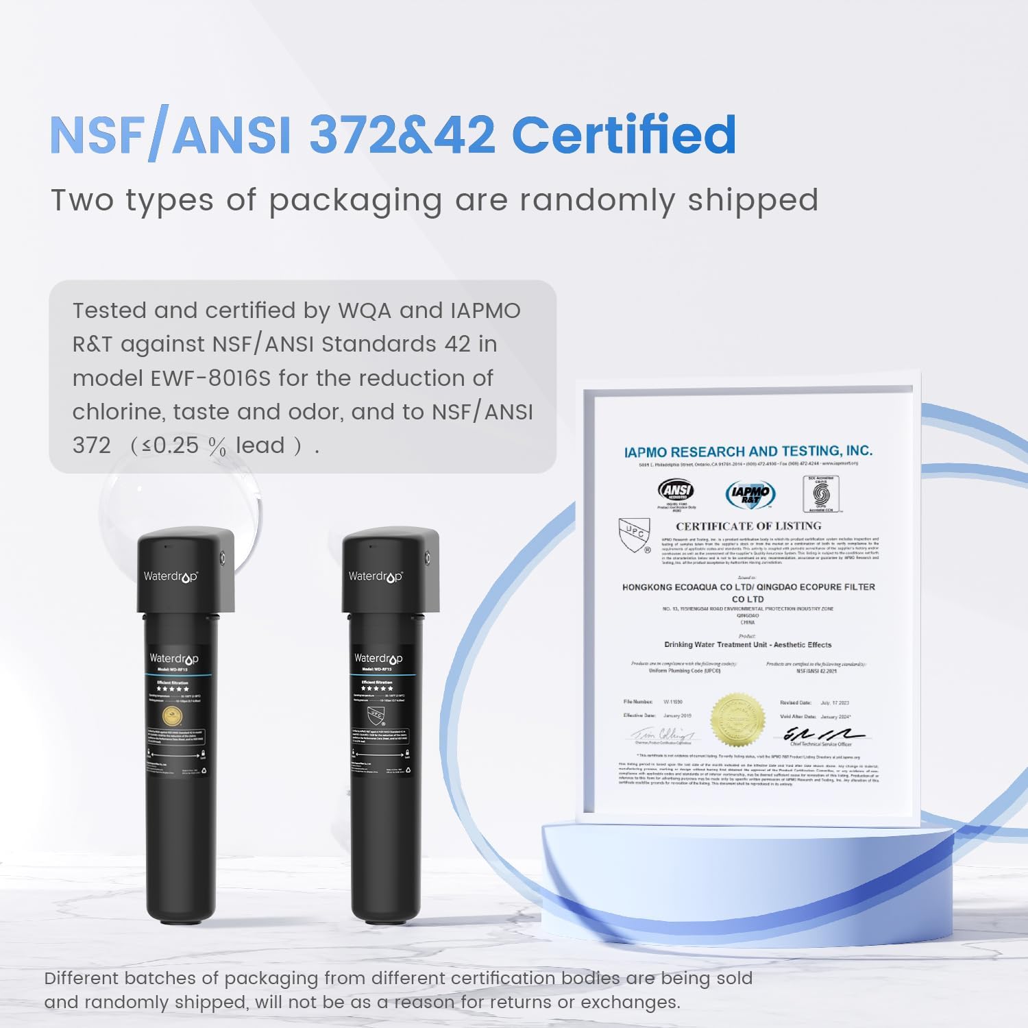 Waterdrop 15UA Under Sink Water Filter System and Waterdrop LED UV͎ Ultrąviolët Water Filter