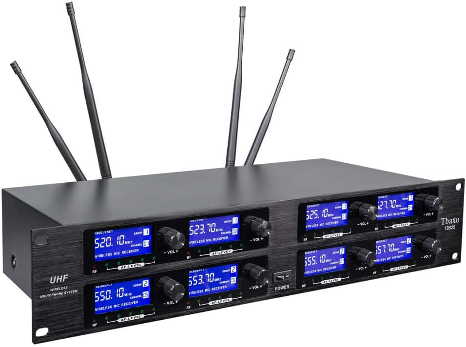 Wireless Microphone System 8 Channel Microphones Professional UHF Handheld Karaoke DJ 8 Whole Metal Mic Karaoke System Church Speaking Conference School Wedding Party Frequency A TBAXO