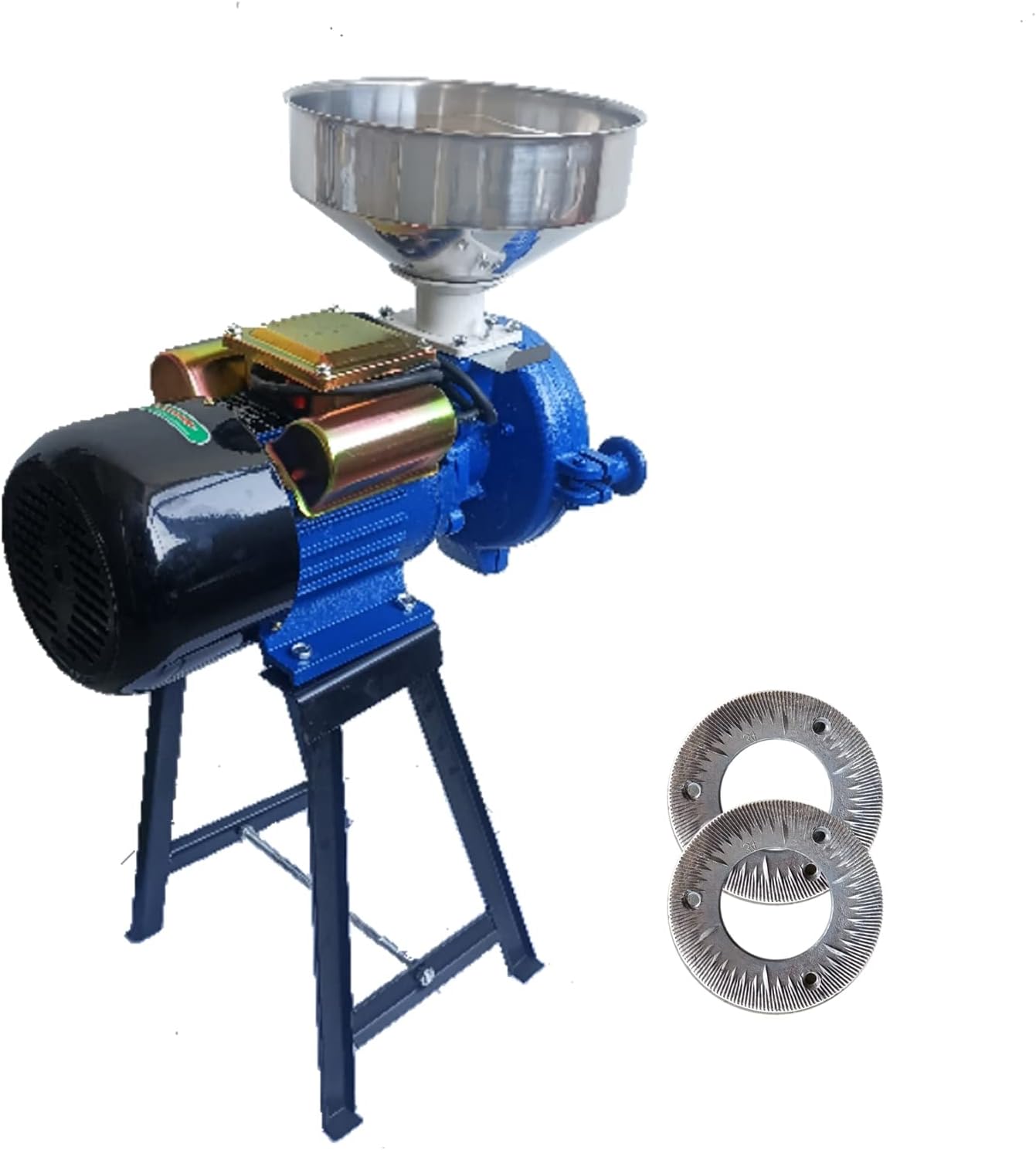 Eachbid Dry Grinder 110V 3000W Electric Grain Mill Corn Grinder, Commercial Feed Wheat Mill Dry Grinder, Heavy Duty Milling Machine Flour Mill Cereals Grinder Rice Corn Grain Coffee Wheat with Funnel