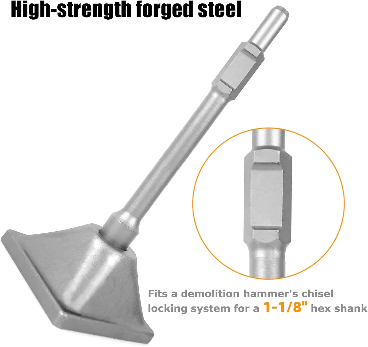 JACKCHEN Jack Hammer 1-1/8" Tamper Shank, Dirt Tamper 6x6" Plate with Electric Chisel Dirt Compactor, Tamper Shank and Plate for Jack Hammer Bit Gas Powered and Electric Demolition Concrete Breaker