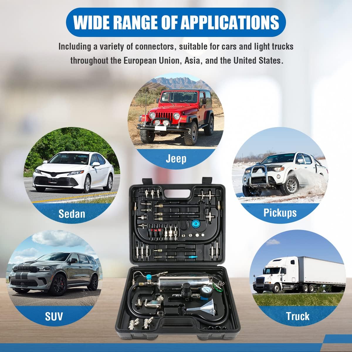 Autory Fuel Injector Cleaner Machine for Gasoline Car, Non-Dismantle Fuel System Cleaner Set with 3 Years Warranty, Fuel Injector Nozzle Flushing for EFI Throttle