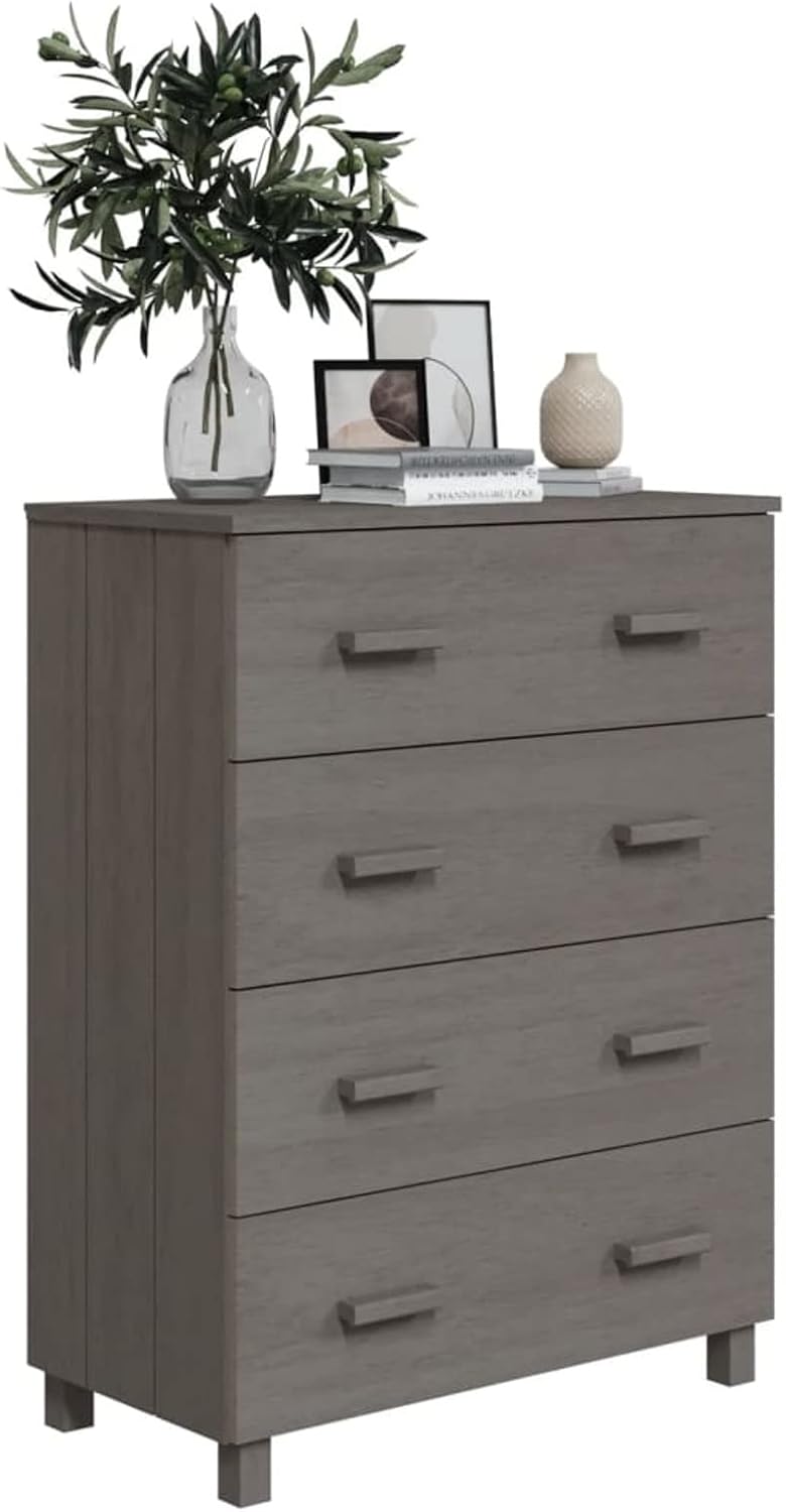 Tidyard Sideboard Buffet Cabinet, Pine Wood Storage Cabinet with 3 Drawers, Wooden Cupboard Table for Dining Room Hallway Living Room 31.1 x 15.7 x 40.7 in Light gray
