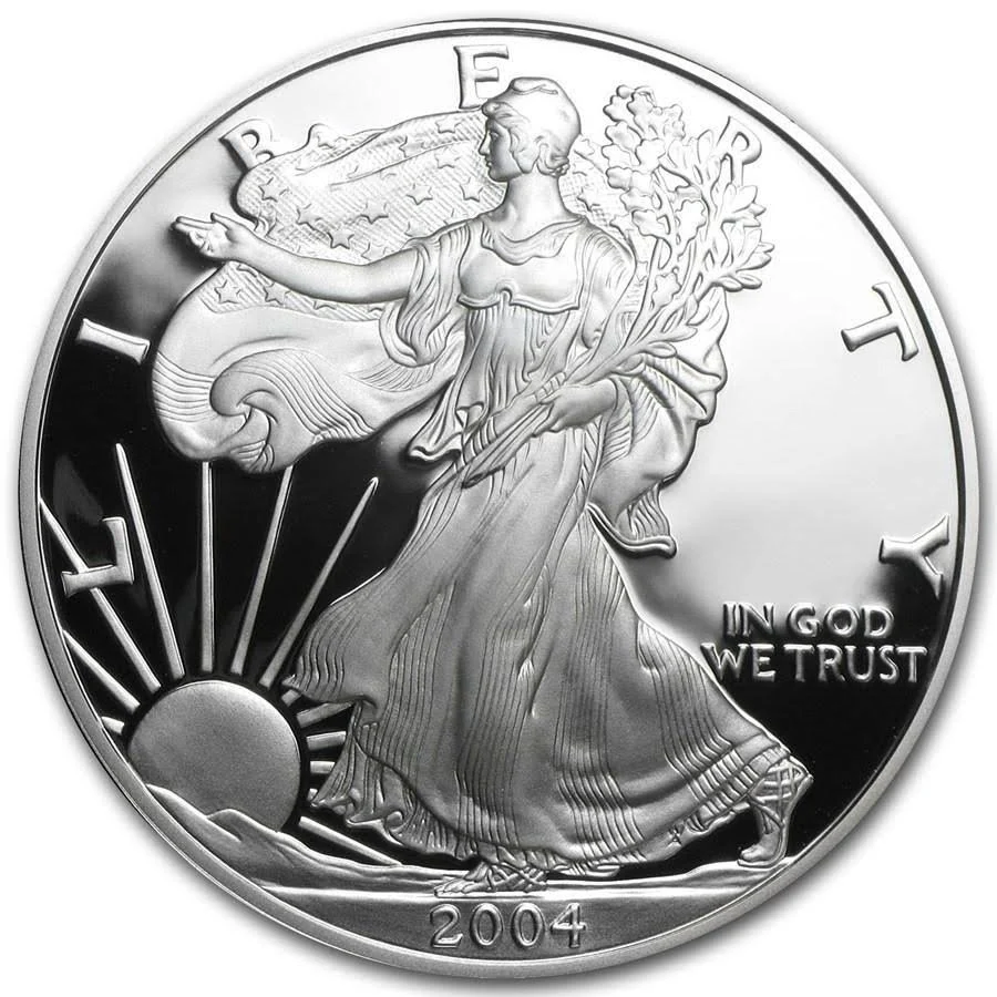 2004-W 1 oz Proof Silver American Eagle (w/ Box u0026 COA) by American Heritage Bullion