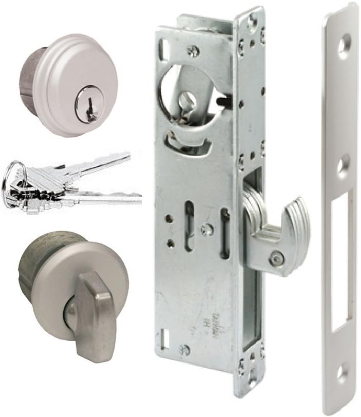 Pacific Doorware Storefront Door Mortise Lock Hook Deadbolt & Cylinder Combo, Adams Rite Cam, in Aluminum (1-1/8" Backset) Pack of 2
