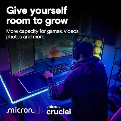 Crucial T705 2TB PCIe Gen5 NVMe M.2 SSD - Up to 14,500 MB/s - Game Ready - Internal Solid State Drive (PC) - +1mo Adobe CC - CT2000T705SSD3