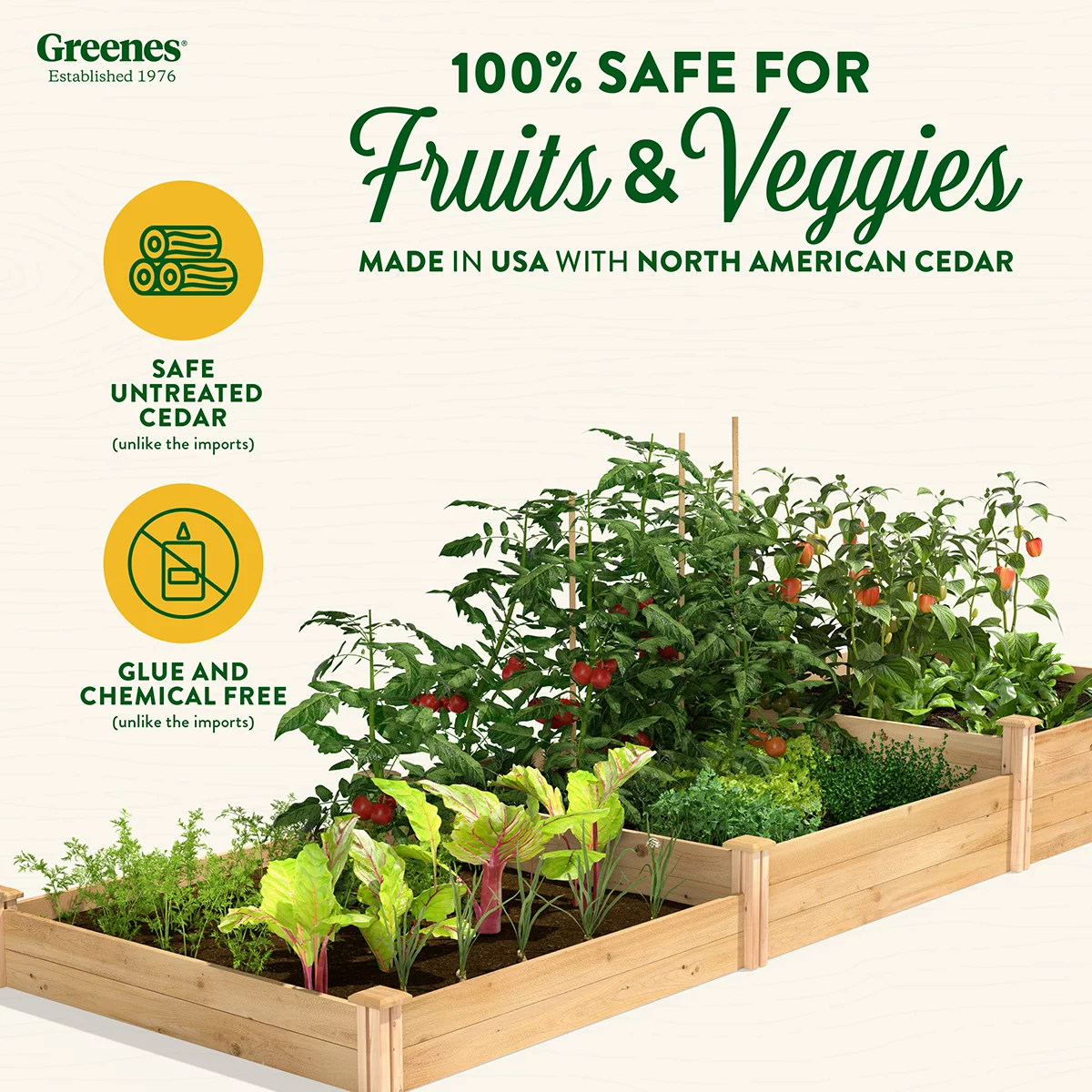 Greenes Fence Dovetail Stair-Step Cedar Raised Garden Bed
