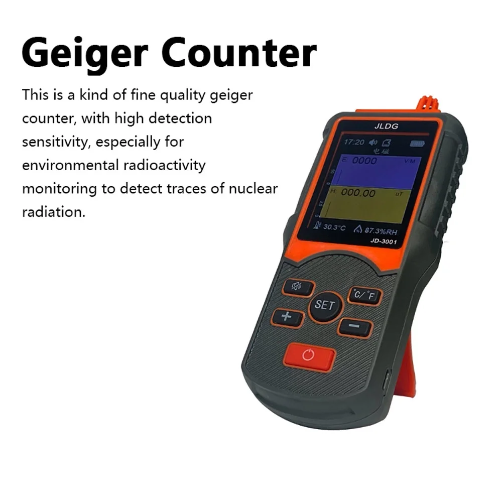 Mixfeer JD-3001 Geiger Counter and Electromagnetic Radiation Detector Temperature and Humidity Measurement Device with Data Export Function