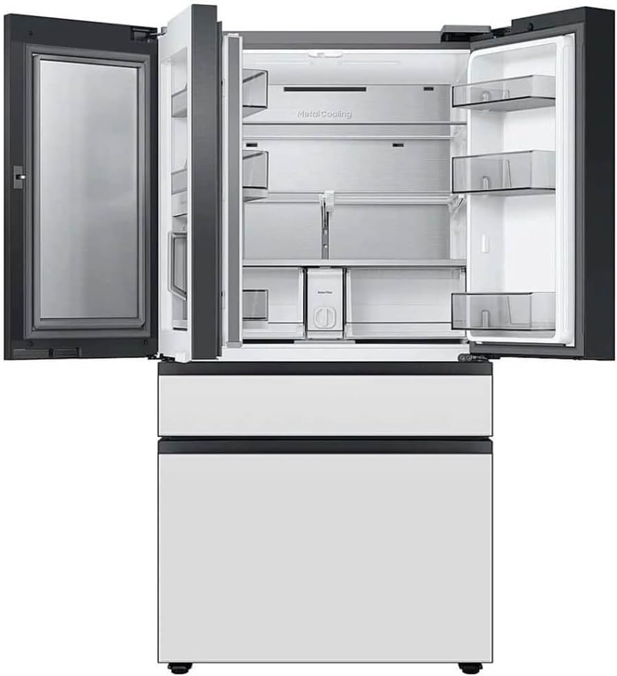 SAMSUNG RF29BB860012 29 Cu. Ft. White Glass Bespoke 4-Door French Door Refrigerator