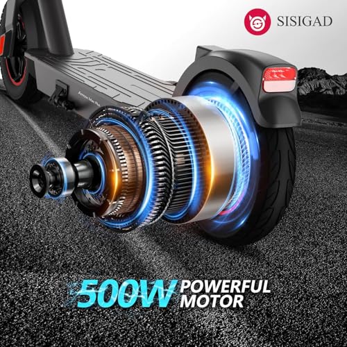 SISIGAD Electric Scooter Adults 10" Tires, 600W Peak Motor, Max 22 MPH Speed, 30 Miles Long Range, Portable Folding E-Scooter for Commuting with Dual Brakes, LCD Display APP Control