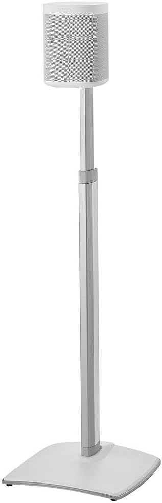 SANUS Adjustable Height Wireless Speaker Stands Designed for SONOS ONE, ONE SL, Play:1, and Play:3 - Tool-Free Height Adjust Up to 16 with Built in Cable Management - Black Pair