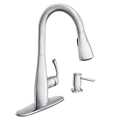 Moen 87014SRS Essie Pull-Down Sprayer Kitchen Faucet in Spot Resist Stainless with Soap Dispenser