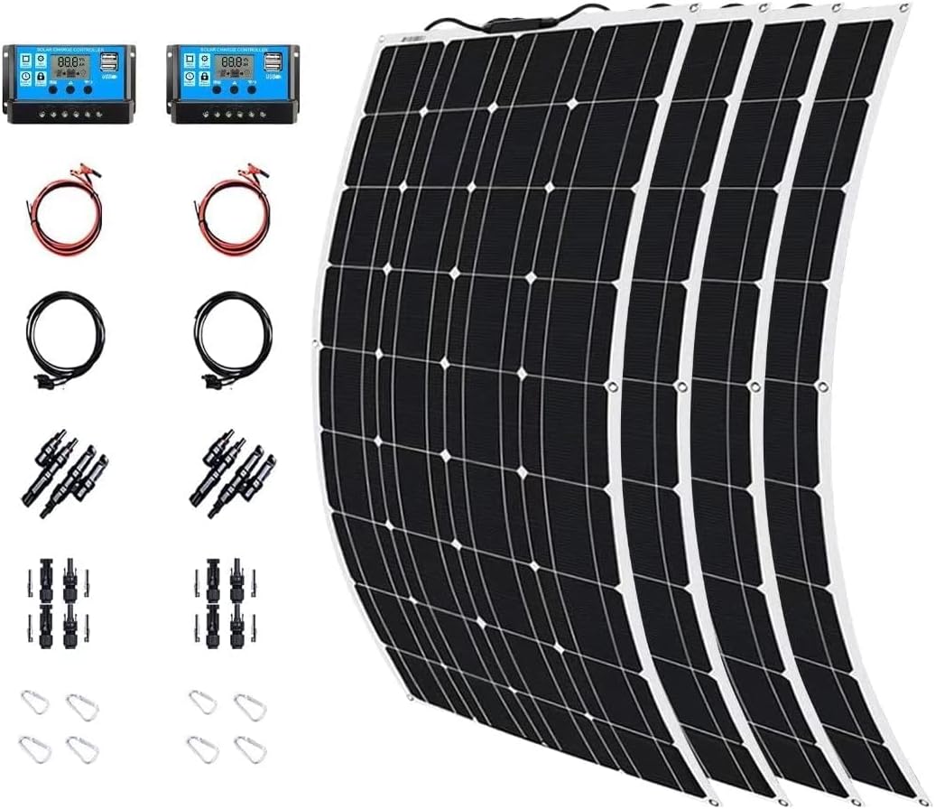Solar Panel Kit 1200W 4X 300W Ip67 Waterproof with 40A Controller Solar Panels High-Efficiency Solar Modules Suitable for Ships, Rvs and Other Off-Grid Applications