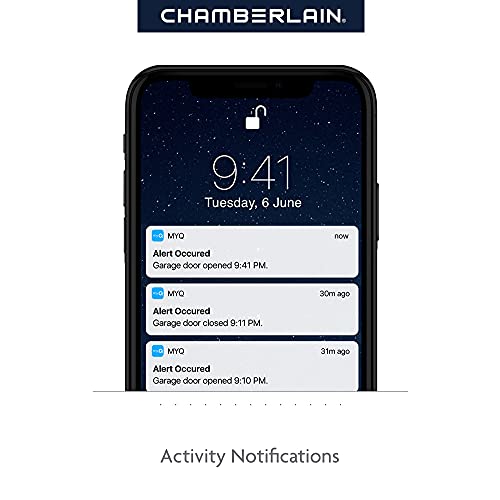 Chamberlain C2405 MYQ Smart Garage Door Opener, Chain Drive, 1/2-HP Motor, Dual Light - Quantity 1
